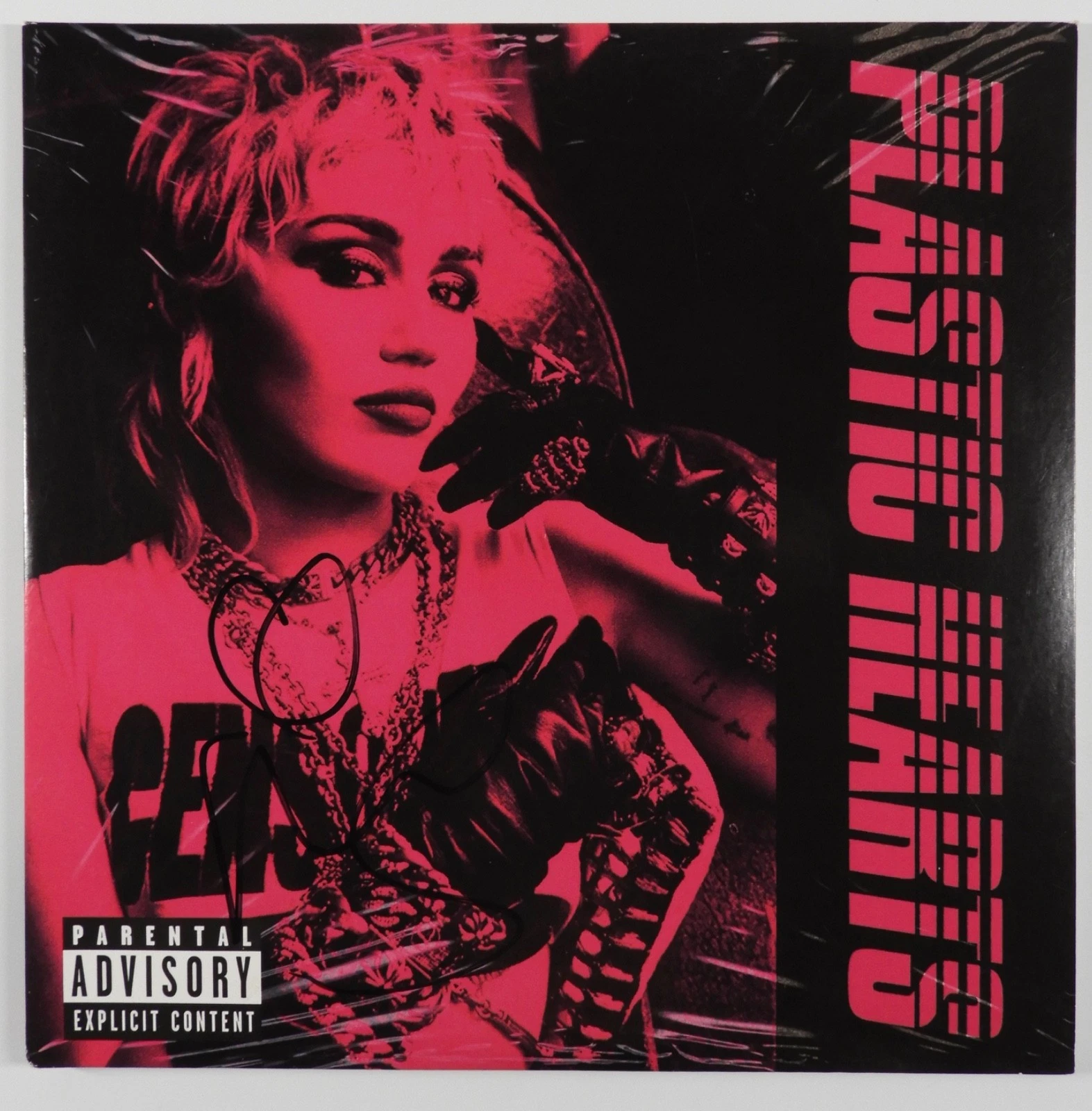 Miley Cyrus JSA Signed Autograph Album Vinyl Record Plastic Hears