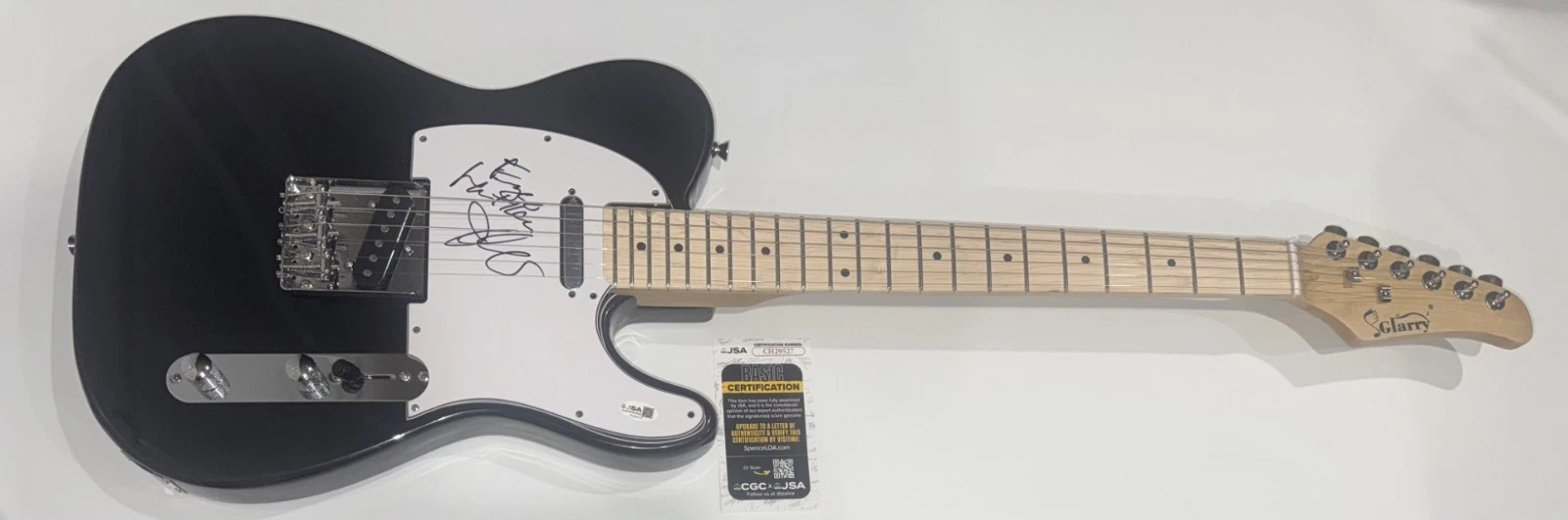 JIM PETERIK SIGNED BLACK ELECTRIC GUITAR SURVIVOR EYE OF THE TIGER JSA COA