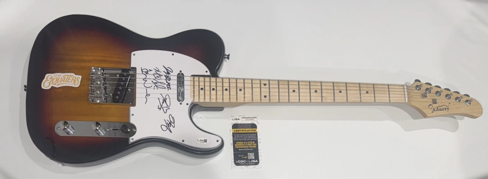 THE ELOVATERS SIGNED SUNBURST ELECTRIC GUITAR JACKSON WETHERBEE ALL 5 JSA COA