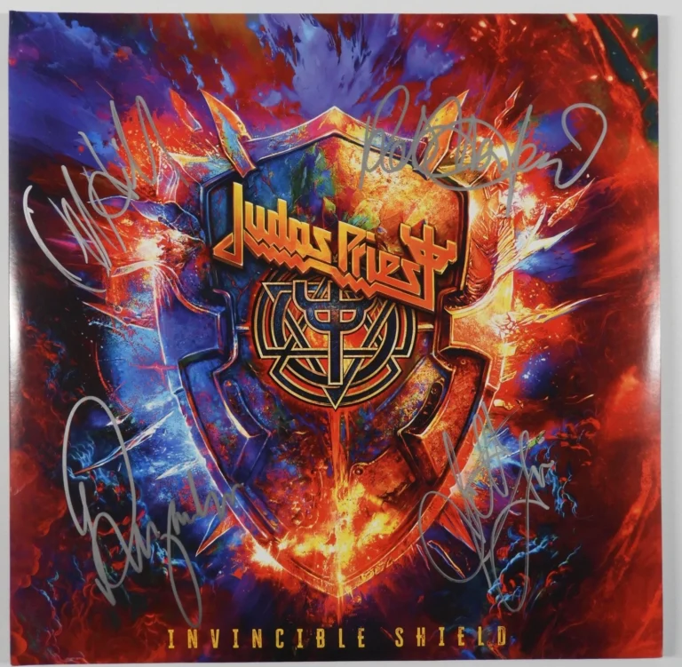Judas Priest JSA Signed Autograph Record Album Vinyl Invincible Shield
