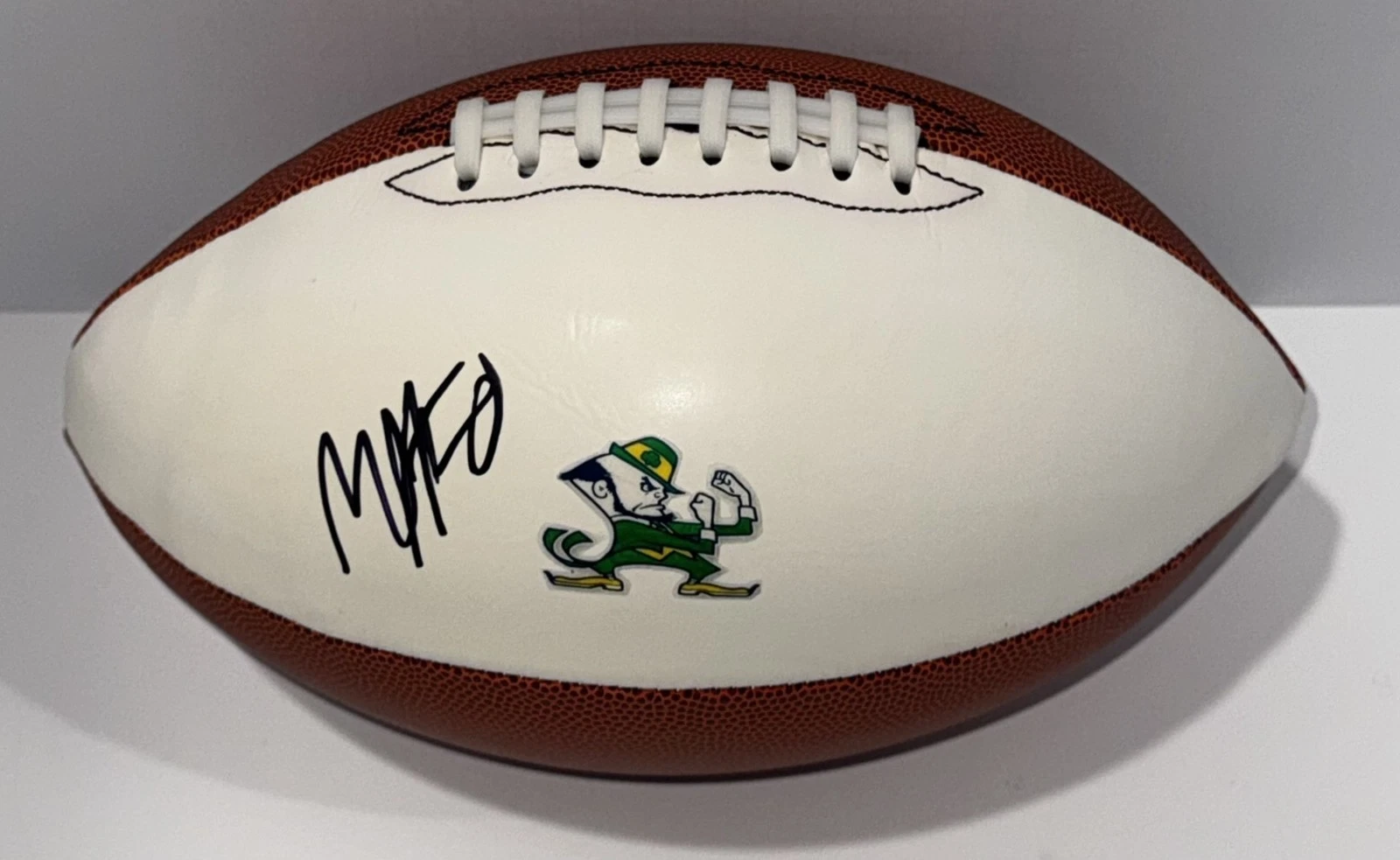 MALACHI FIELDS SIGNED FOOTBALL NOTRE DAME FIGHTING IRISH AUTOGRAPHED
