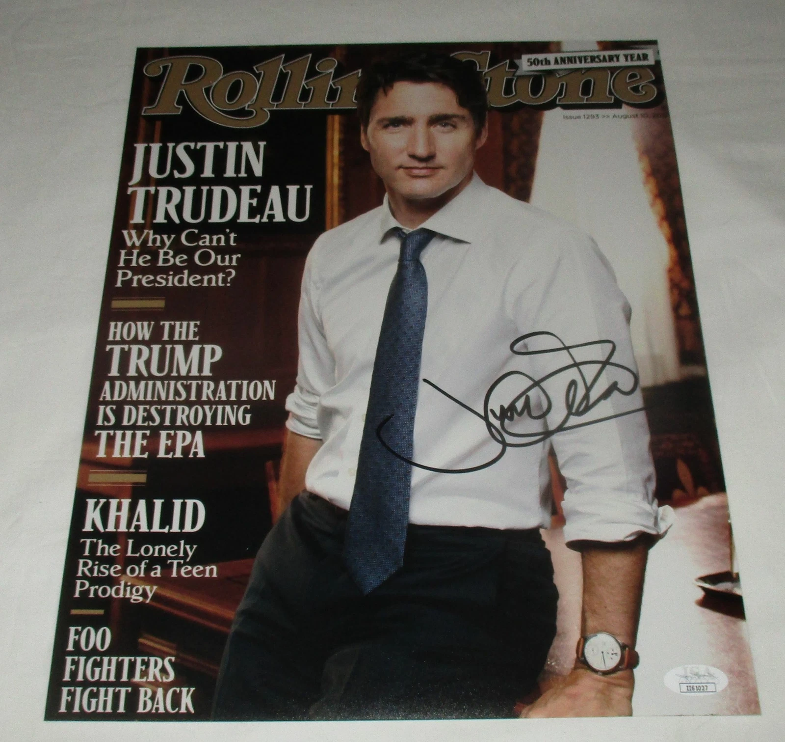 JUSTIN TRUDEAU SIGNED ROLLING STONE 11X14 PHOTO JSA