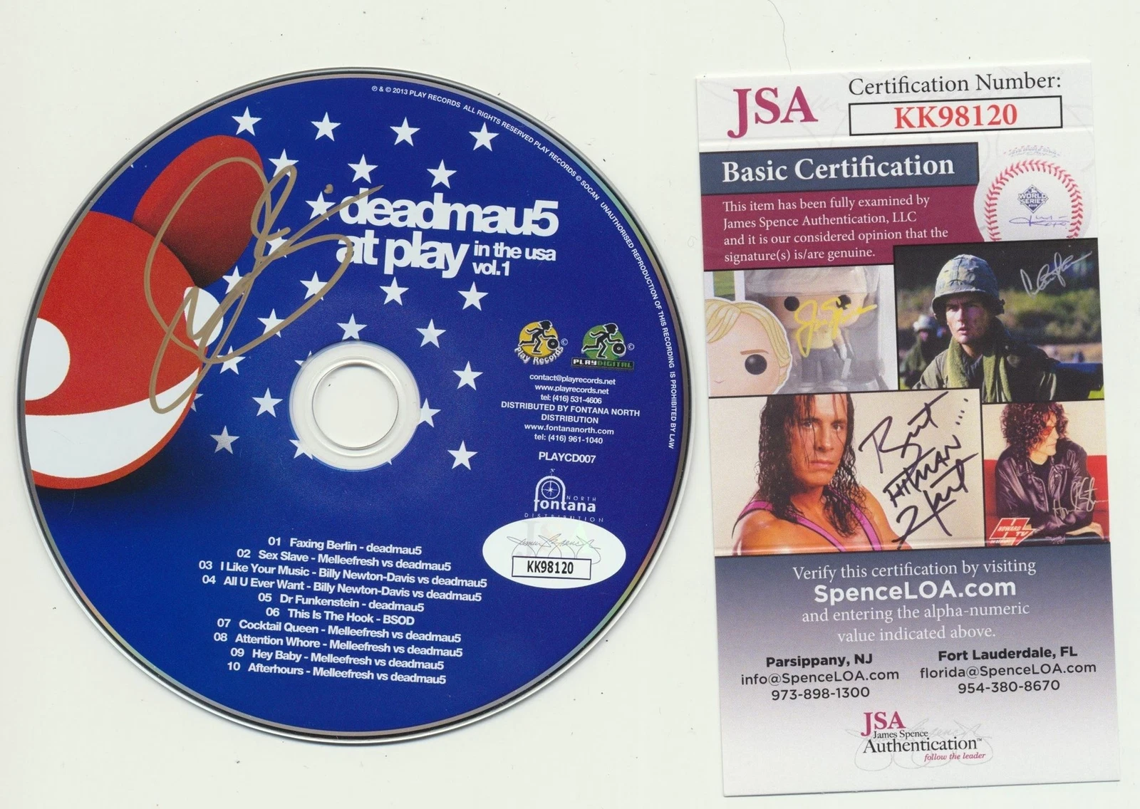 DEADMAU5 SIGNED AT PLAY IN THE USA VOL. 1 CD DISK JSA JOEL ZIMMERMAN