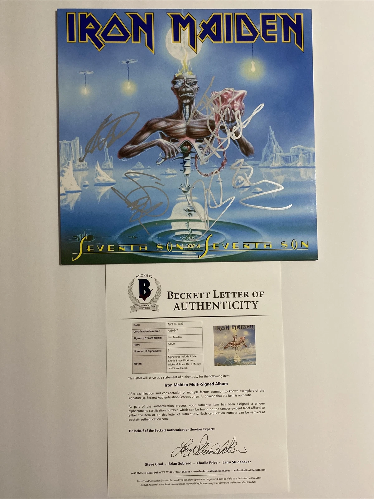 IRON MAIDEN Seventh Son Of A Seventh Son x5 Vinyl Dickinson AUTOGRAPH LOA