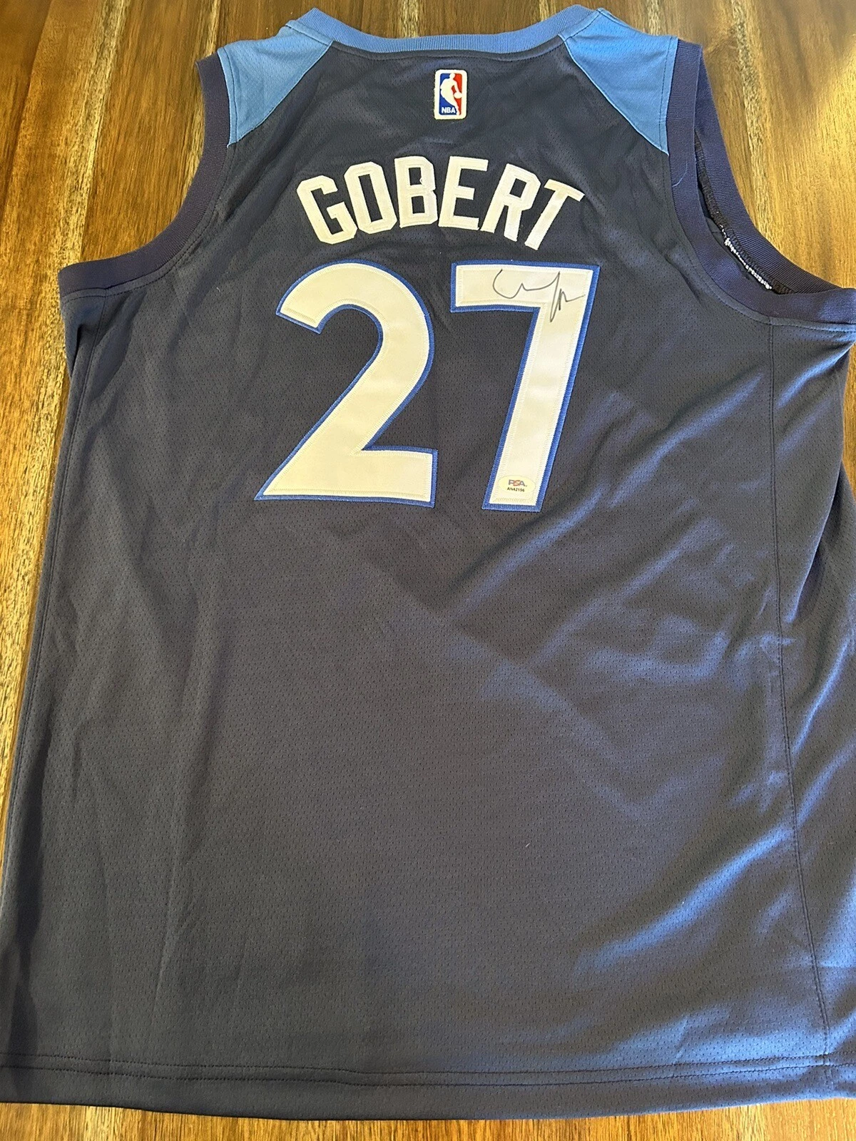Rudy Gobert Signed Minnesota Timberwolves Stitched Jersey NBA Basketball PSA COA