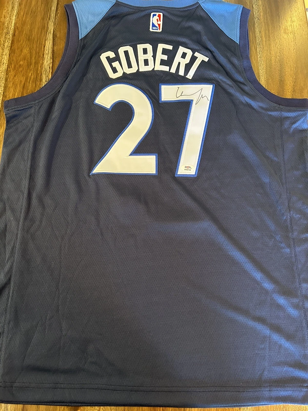 Rudy Gobert Signed Minnesota Timberwolves Stitched Jersey NBA Basketball PSA COA