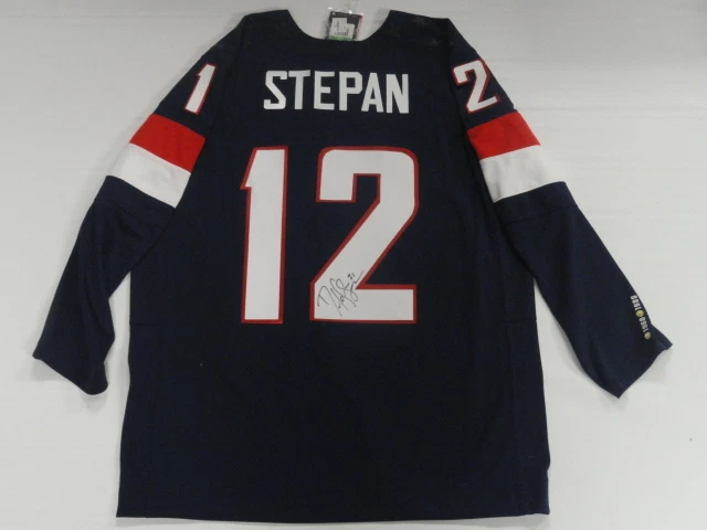 DEREK STEPAN SIGNED 2014 TEAM USA OLYMPIC JERSEY SOCHI LICENSED RANGERS
