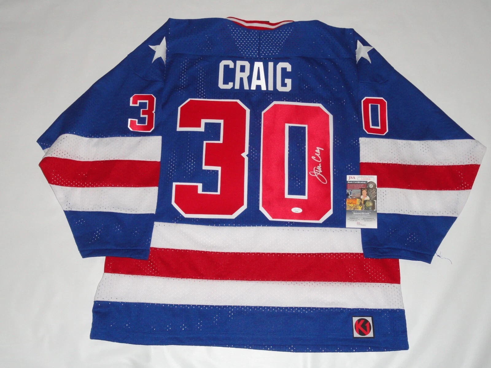 JIM CRAIG SIGNED K1 1980 TEAM USA JERSEY OLYMPICS JSA COA LICENSED