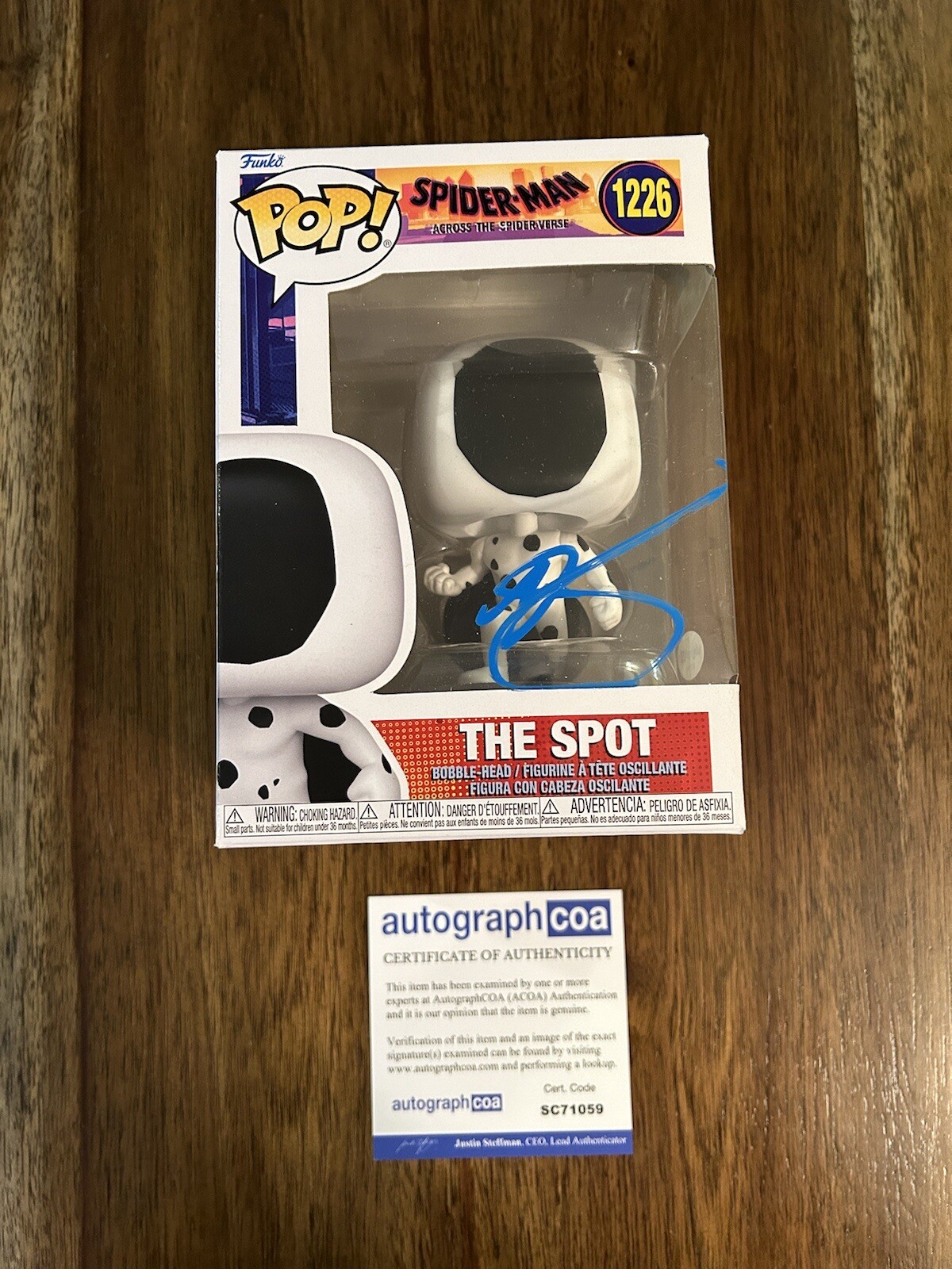 Jason Schwartzman ‘Spider-Man’ Signed Funko Pop ‘The Spot’ ACOA Spiderman