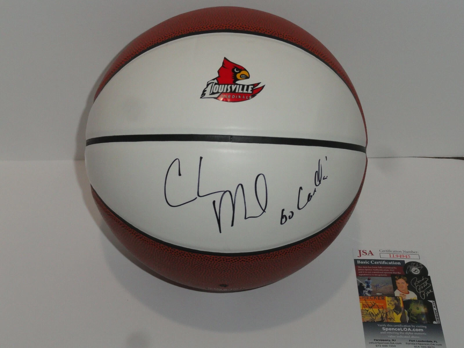 CHRIS MACK SIGNED BASKETBALL LOUISVILLE CARDINAL PROOF JSA COA