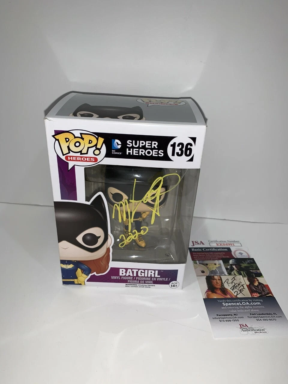 MELISSA GILBERT SIGNED BATGIRL SUPER HEROES 136 ANIMATED FUNKO POP JSA COA