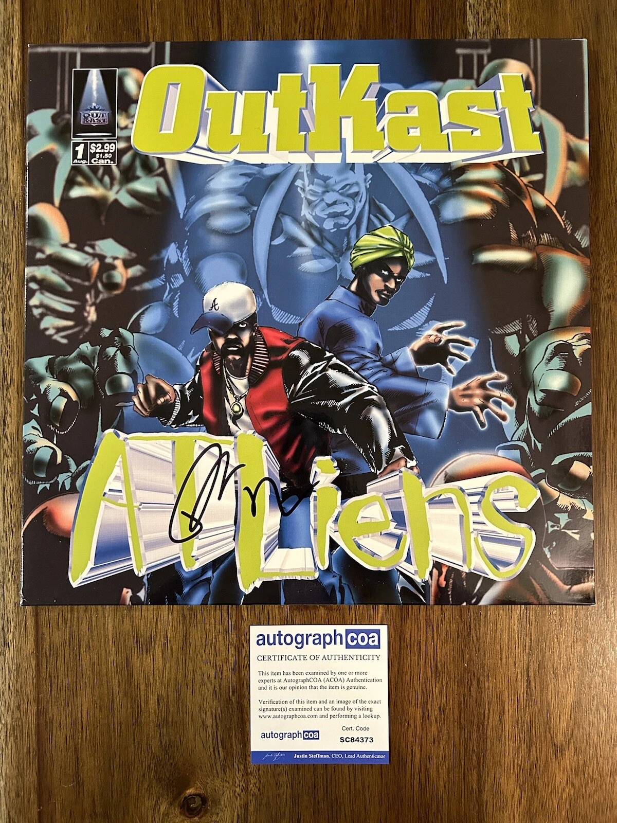 Big Boi ‘OutKast’ Signed Autograph ‘Atliens’ Vinyl Record Album ACOA Rap