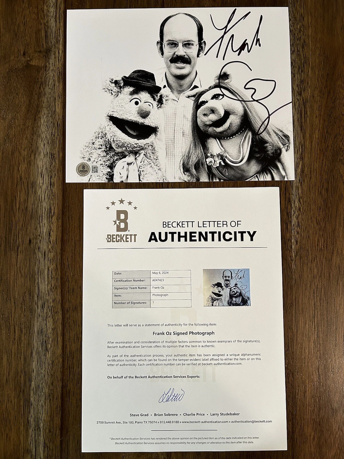 Frank Oz ‘The Muppets’ Signed 8x10 Photo Beckett LOA RARE Star Wars ...