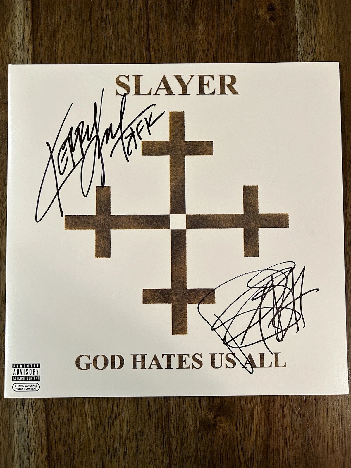 Kerry King & Paul Bostaph ‘Slayer’ Signed Vinyl Album ‘God Hates Us All’ PROOF