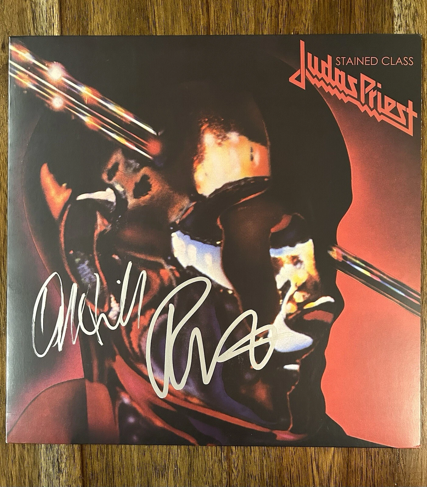 ‘Judas Priest’ Signed Vinyl Album ‘Stained Class’ Rob Halford & Ian Hill PROOF