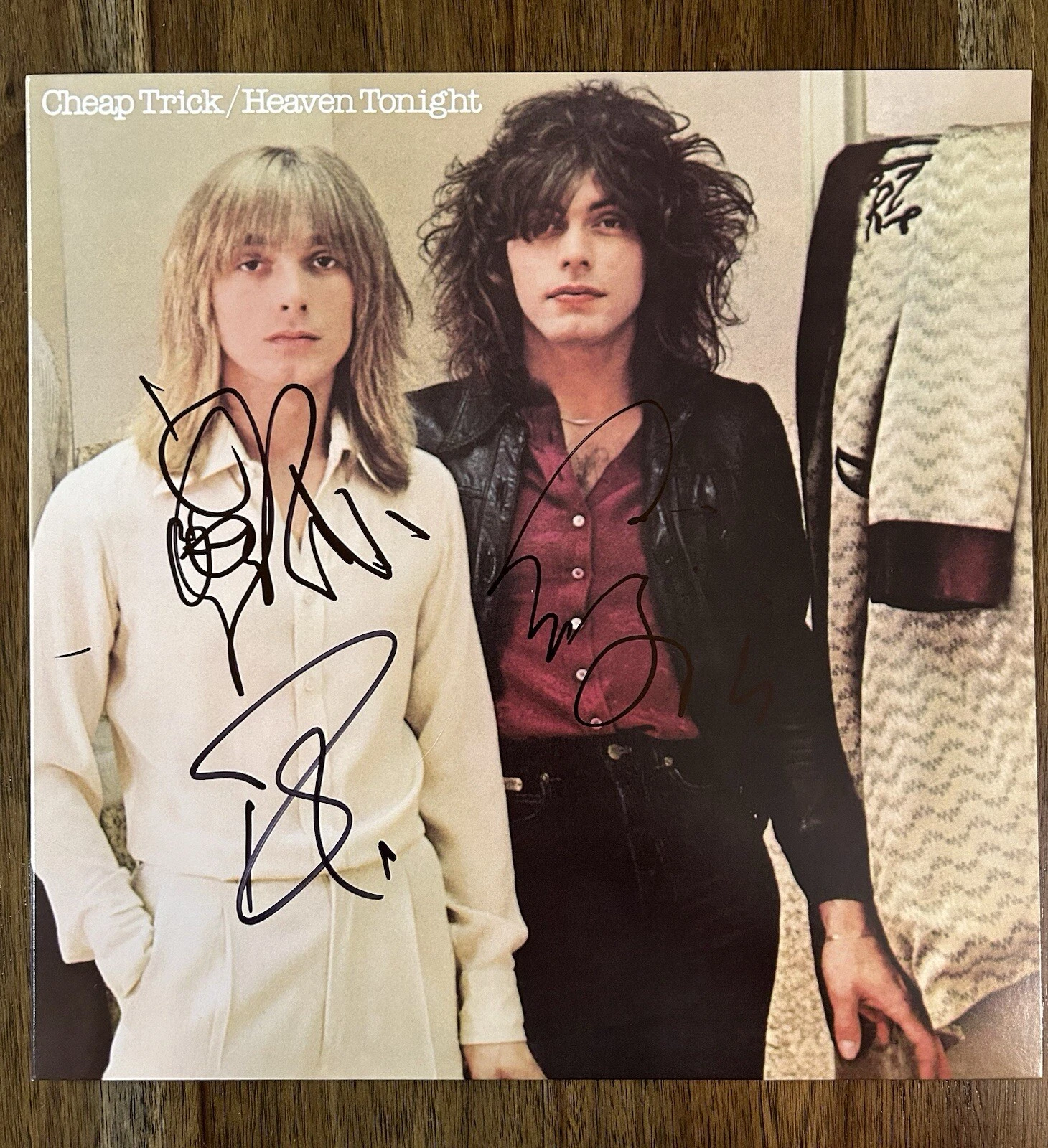 ‘Cheap Trick’ Band Signed Vinyl Album ‘Heaven Tonight’ ‘Robin Zander’ Tom & Rick