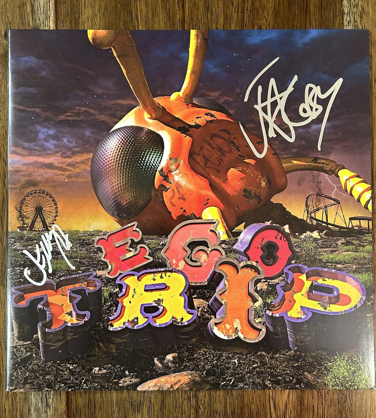 Papa Roach Band Signed Vinyl Album Ego Trip Jacoby Shaddix & Jerry Horton PROOF