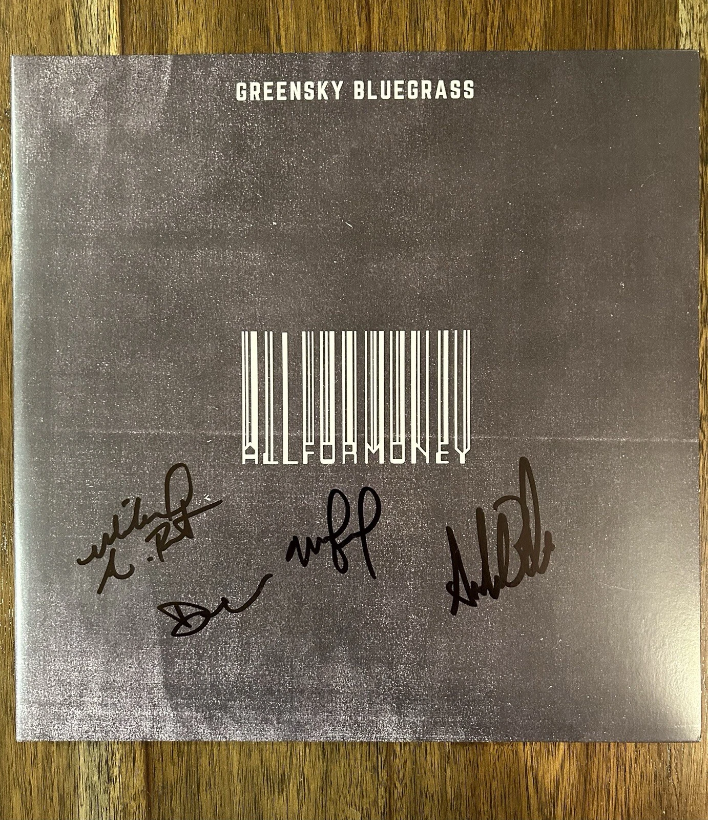 ‘Greensky Bluegrass’ Band Signed Vinyl Album ‘All For Money’ Dave Bruzza +3