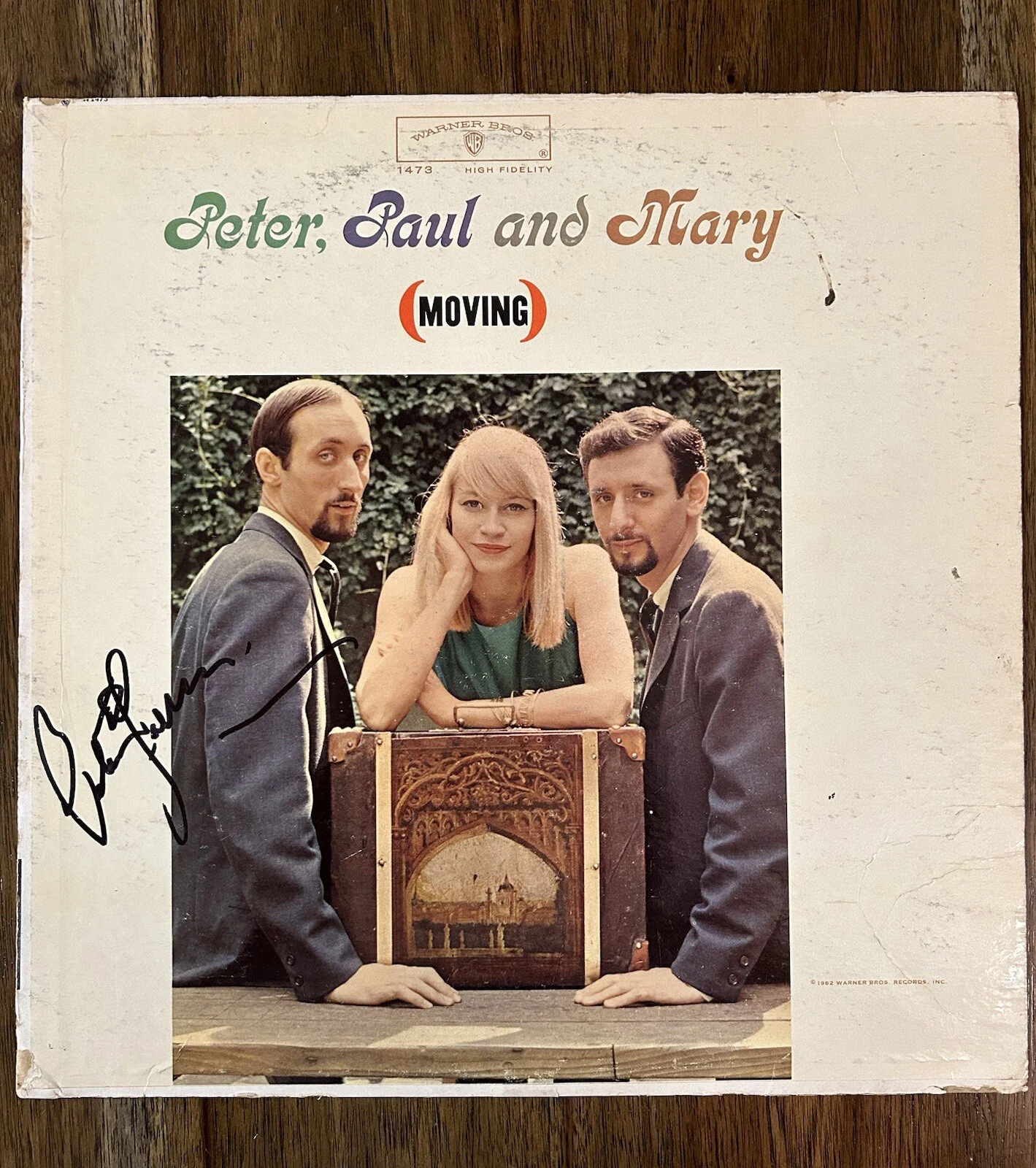 ‘Peter Yarrow’ Signed Vinyl Album ‘Moving’ Peter, Paul And Mary PROOF