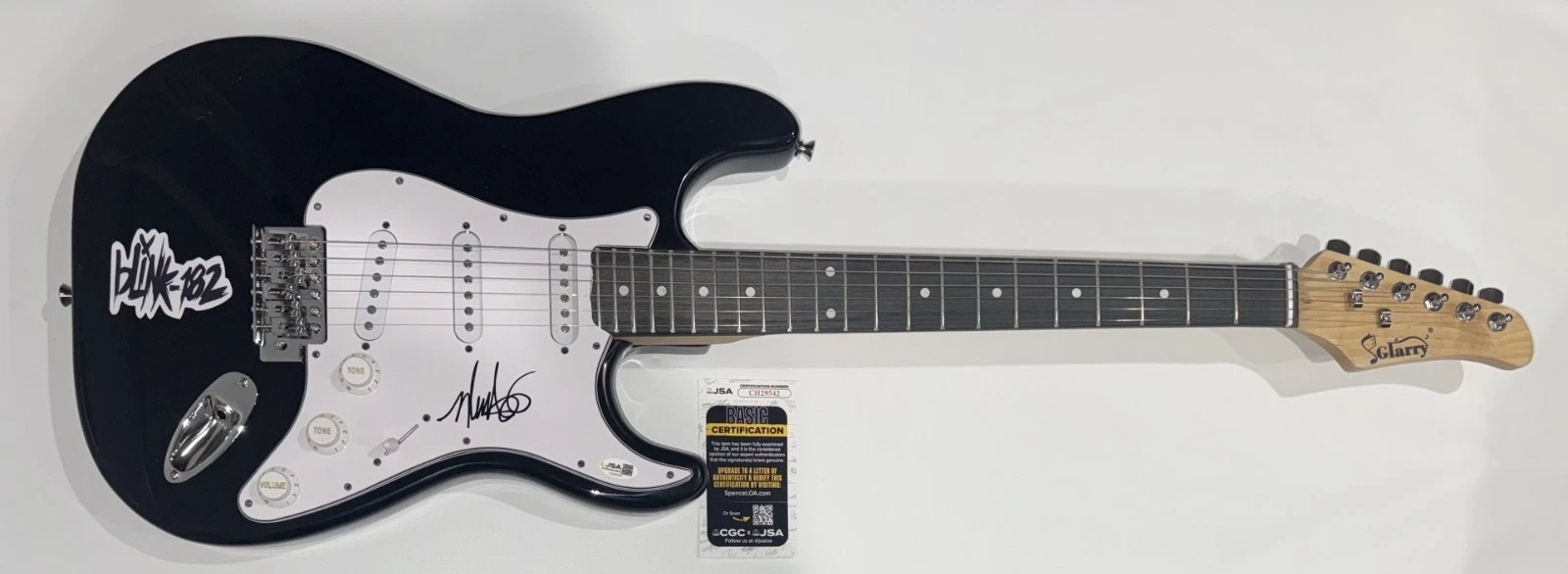 MARK HOPPUS SIGNED BLACK ELECTRIC GUITAR BLINK 182 JSA COA