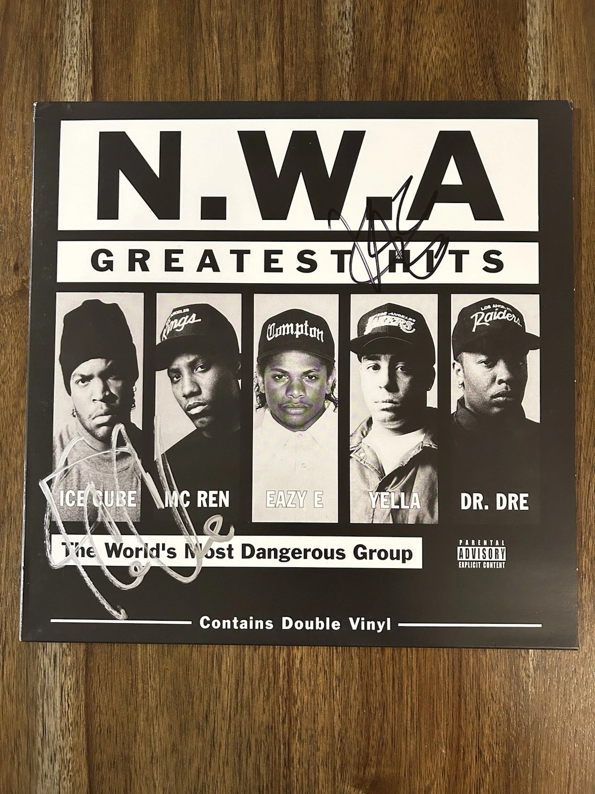 Ice Cube & DJ Yella ‘NWA’ Signed ‘Greatest Hits’ Record Vinyl Album Beckett