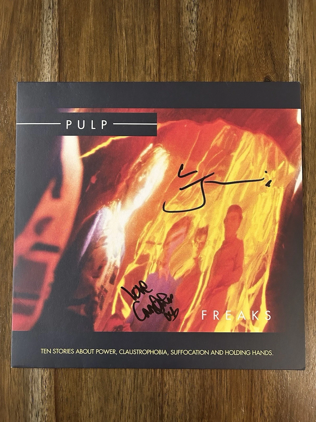 Jarvis Cocker & Candida Doyle ‘Pulp’ Band Signed Vinyl Album ‘Freaks’ Beckett
