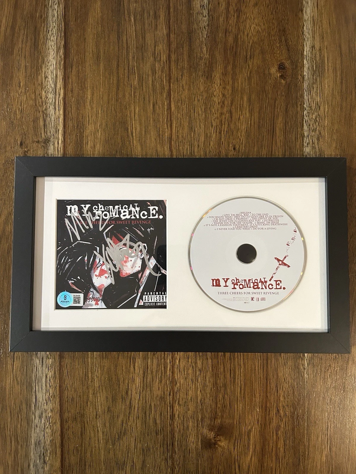 Mikey Way & Frank Iero ‘My Chemical Romance’ Signed Framed CD ‘Three Cheers’