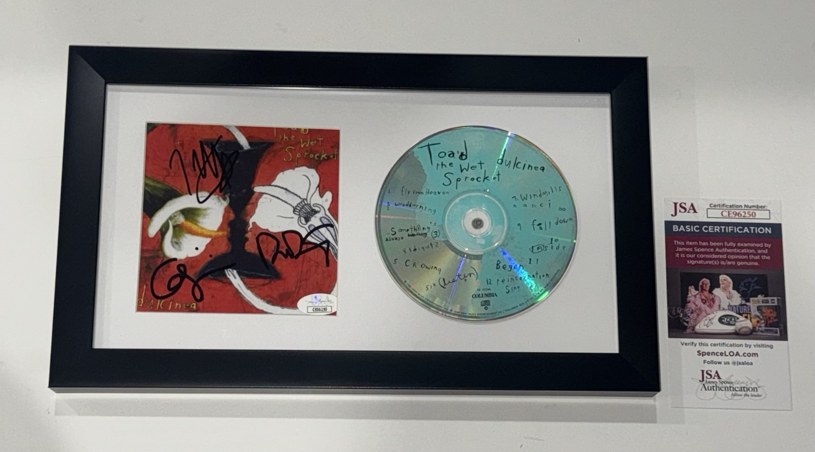 TOAD THE WET SPROCKET SIGNED FRAMED DULCINEA CD GLEN PHILLIPS ALL 3 JSA COA