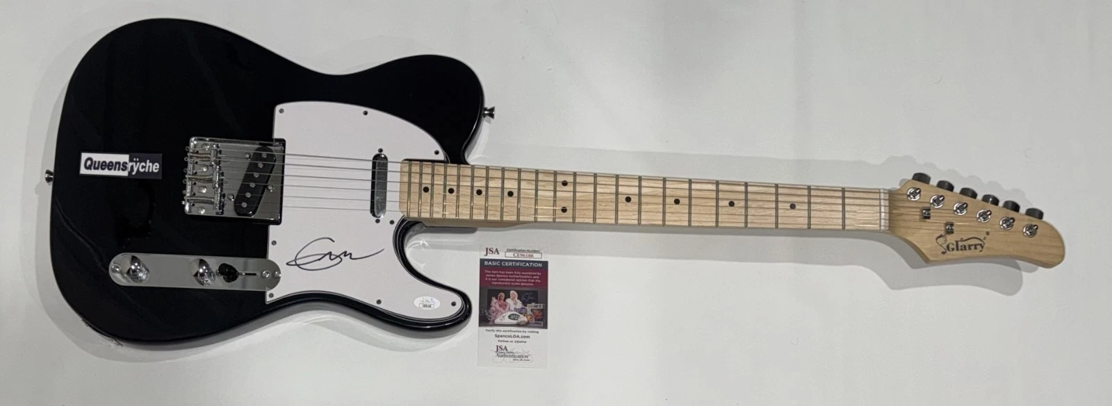 GEOFF TATE SIGNED BLACK ELECTRIC GUITAR QUEENSRYCHE JSA COA
