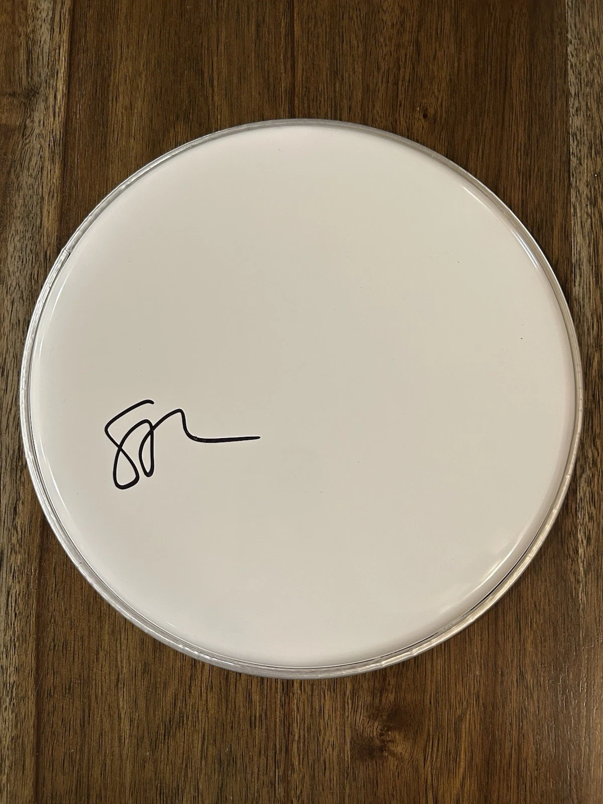 STEVE GORMAN ‘THE BLACK CROWES’ DRUMMER SIGNED WHITE 10” DRUMHEAD AUTOGRAPH COLLECTIBLE MEMORABILIA