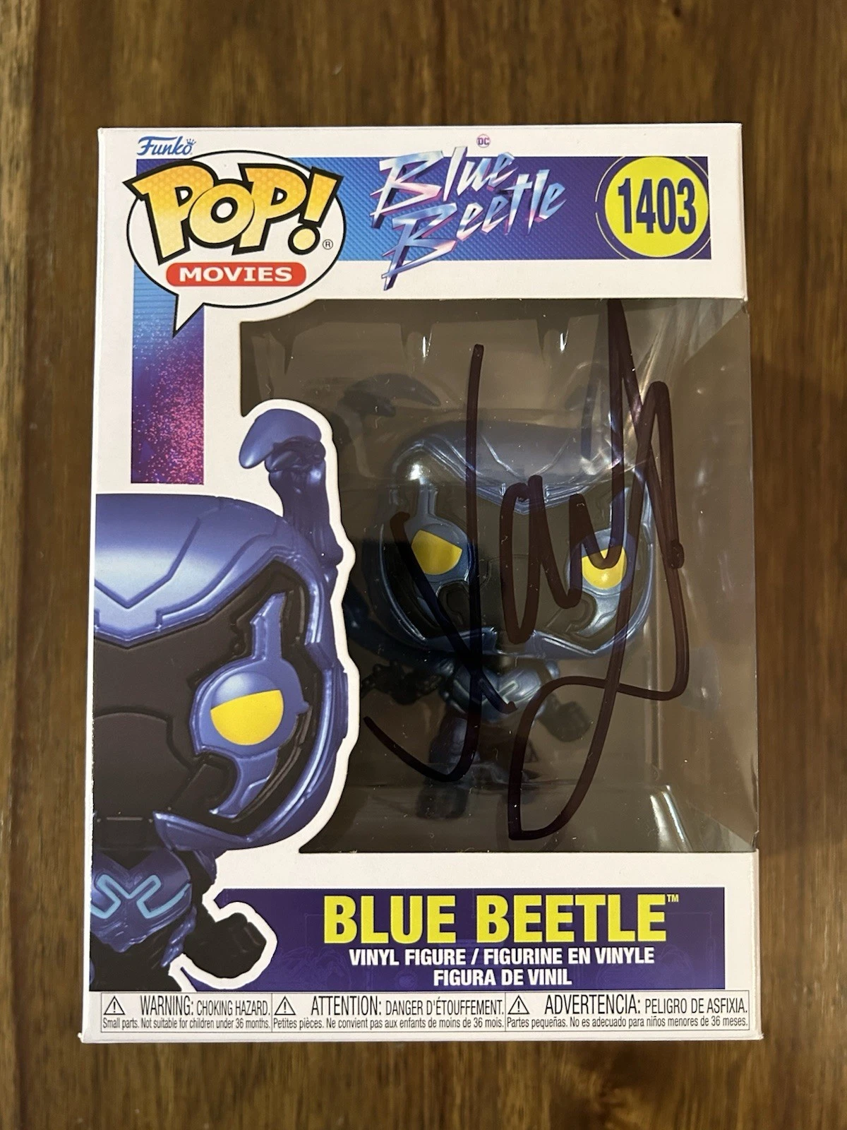 XOLO MARIDUENA ‘BLUE BEETLE’ SIGNED ‘JAIME REYES’ FUNKO POP BECKETT COLLECTIBLE MEMORABILIA