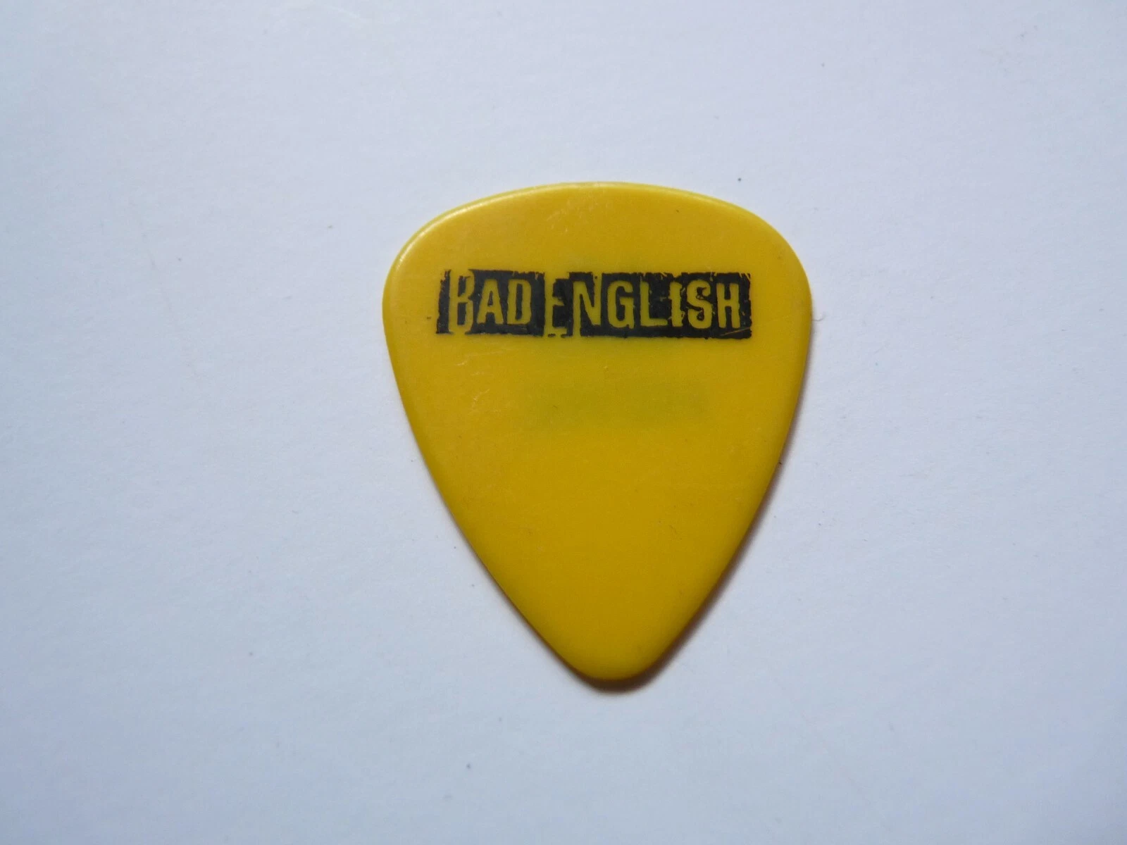 BAD ENGLISH J.C. WAS HERE BLACK ON YELLOW JONATHAN CAIN TOUR ISSUED GUITAR PICK
