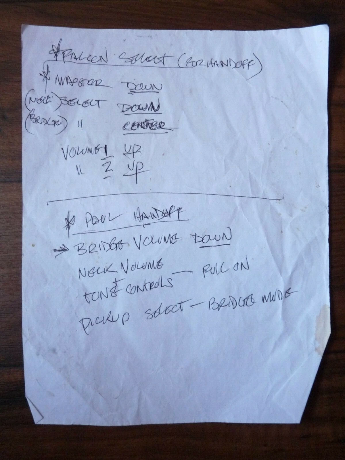 The Cult Stage Tour Concert Used Guitar Tech Settings Notes