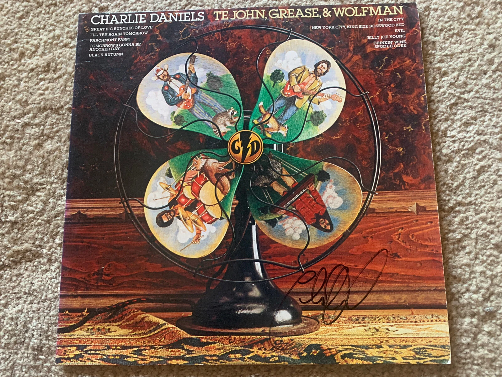 Charlie Daniels Signed Autographed Wolfman LP Album  BAS Guaranteed