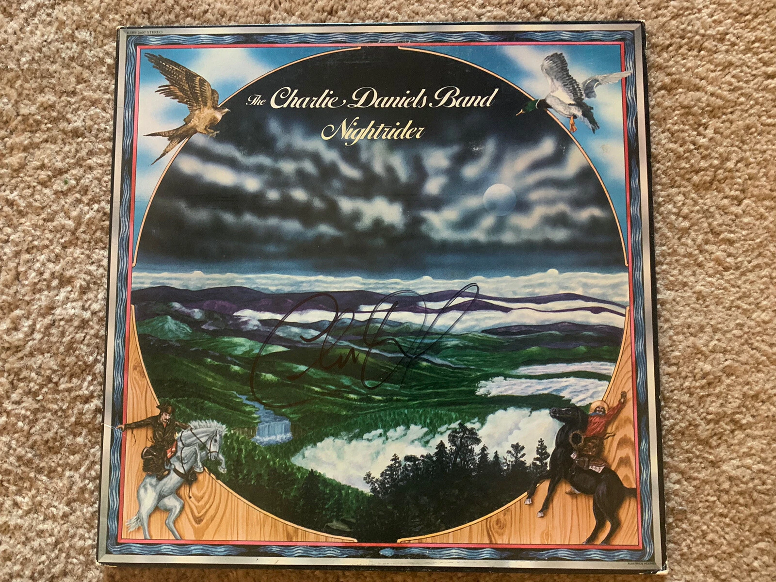 Charlie Daniels Signed Autographed Nightrider LP Album BAS Guaranteed #2