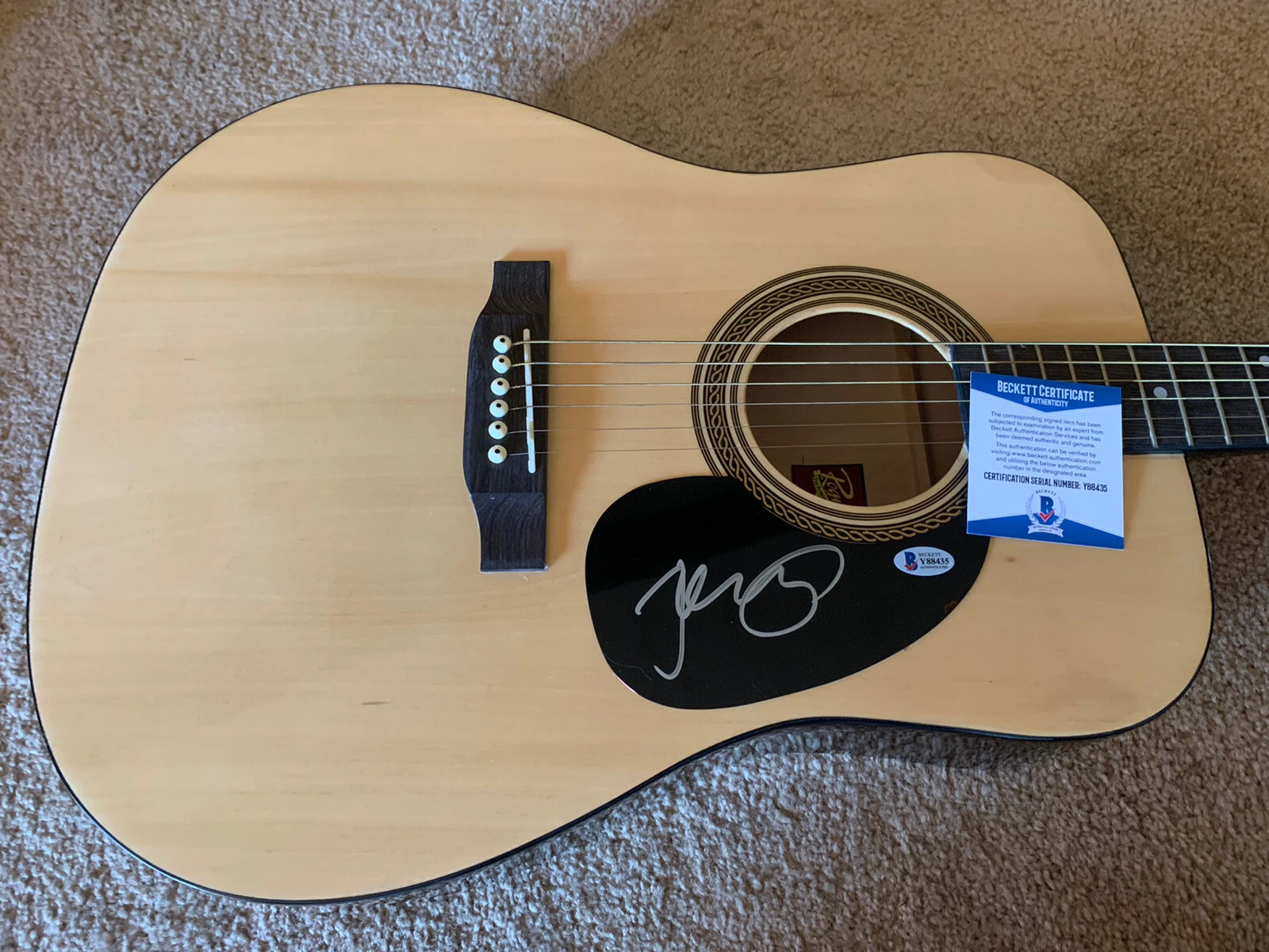 John Mellencamp Signed Autographed Acoustic Guitar Beckett Certified