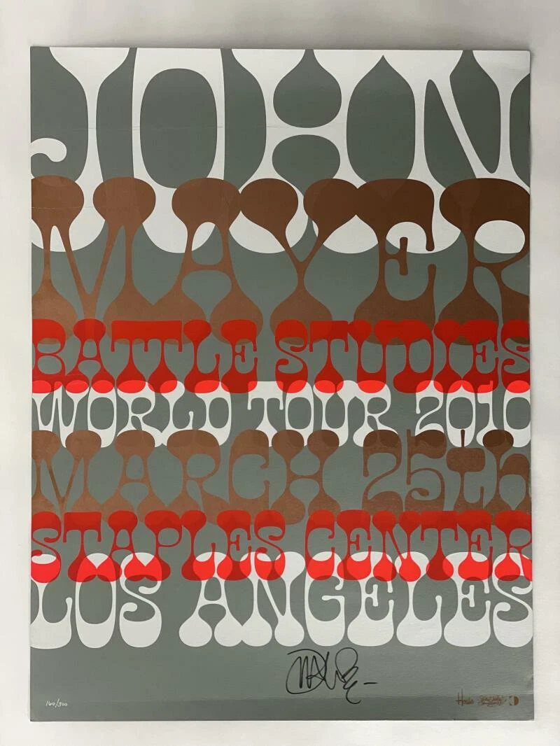 JOHN MAYER SIGNED AUTOGRAPH 18X24 CONCERT TOUR POSTER - LOS ANGELES 3/25/10 JSA