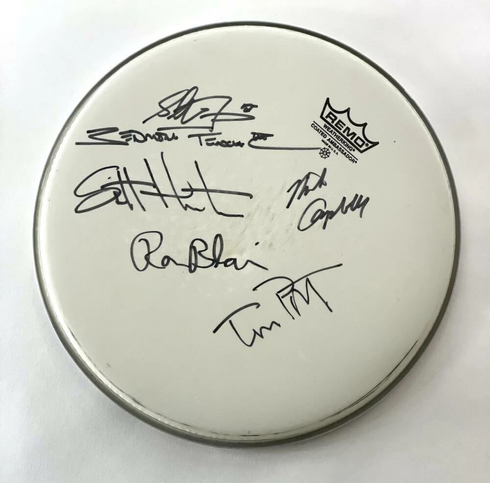 TOM PETTY AND THE HEARTBREAKERS X6 SIGNED AUTOGRAPH 12″ DRUMHEAD ULTRA RARE JSA COLLECTIBLE MEMORABILIA