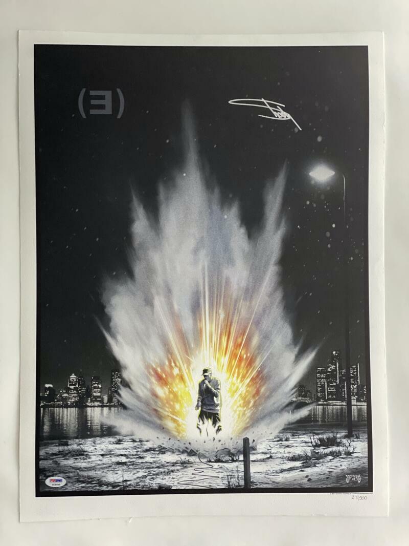 EMINEM SLIM SHADY SIGNED AUTOGRAPH LIMITED EDITION HAND#D LITHOGRAPH POSTER PSA