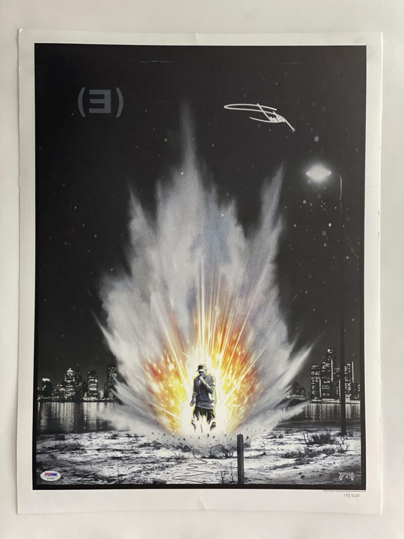 EMINEM SLIM SHADY SIGNED AUTOGRAPH LIMITED EDITION LITHOGRAPH POSTER w/ PSA