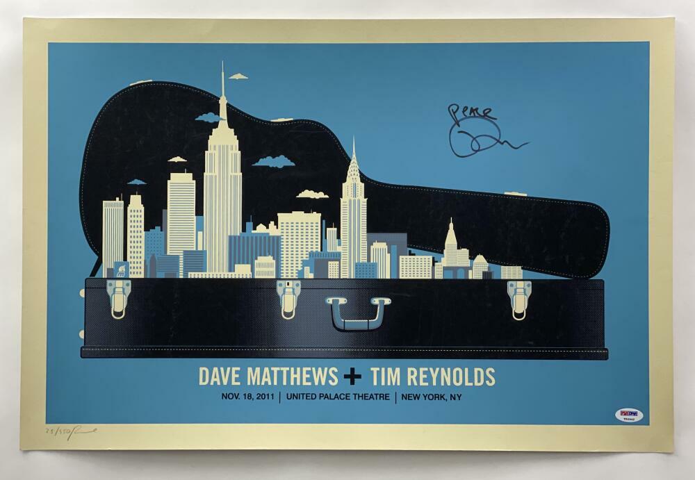 TIM REYNOLD SIGNED AUTOGRAPH 16X24 CONCERT TOUR POSTER - DAVE MATTHEWS BAND PSA