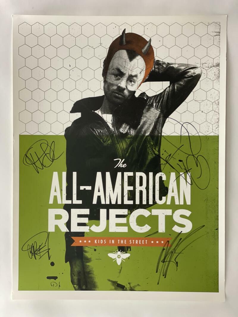 ALL AMERICAN REJECTS FULL BAND SIGNED AUTOGRAPH 18X24 CONCERT TOUR POSTER RARE!