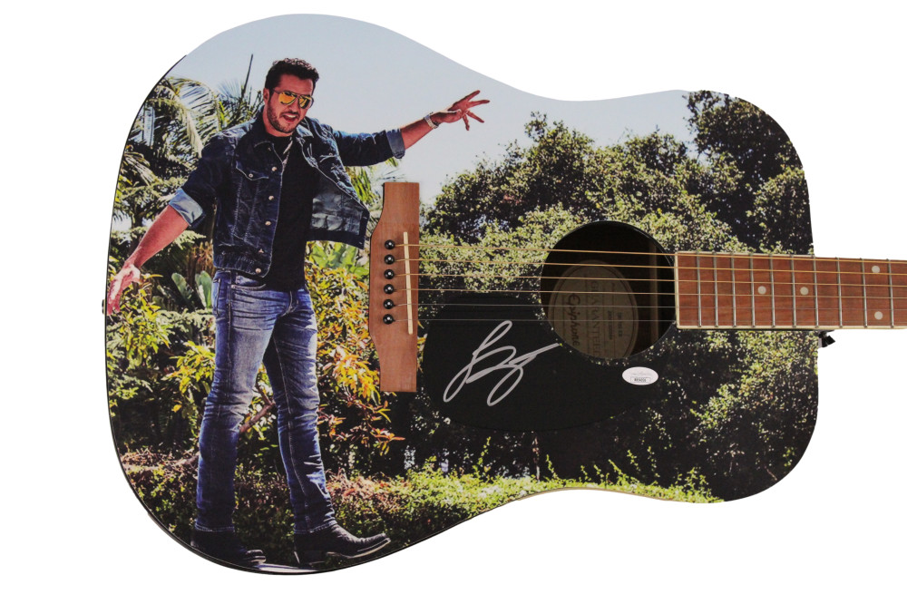 LUKE BRYAN SIGNED AUTOGRAPH CUSTOM 1/1 GIBSON EPIPHONE TAILGATES & TANLINES JSA