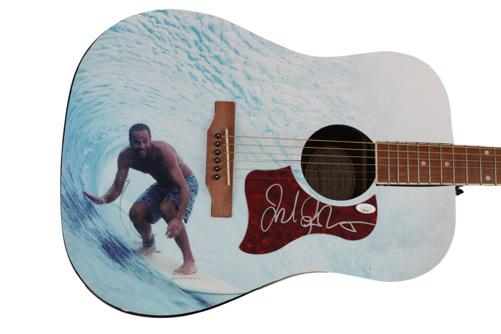 JACK JOHNSON SIGNED AUTOGRAPH CUSTOM GIBSON EPIPHONE GUITAR - TO THE SEA W/ JSA