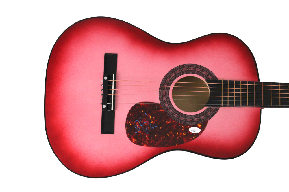 MIRANDA LAMBERT SIGNED AUTOGRAPH FULL SIZE PINK ACOUSTIC GUITAR - REVOLUTION JSA