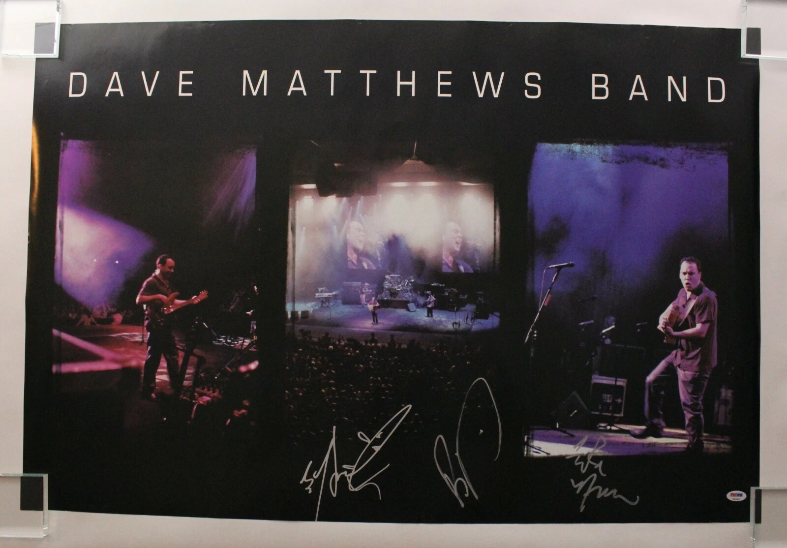 DAVE MATTHEWS BAND (X3) SIGNED AUTOGRAPH 24X36 CONCERT TOUR POSTER - RARE W/ PSA
