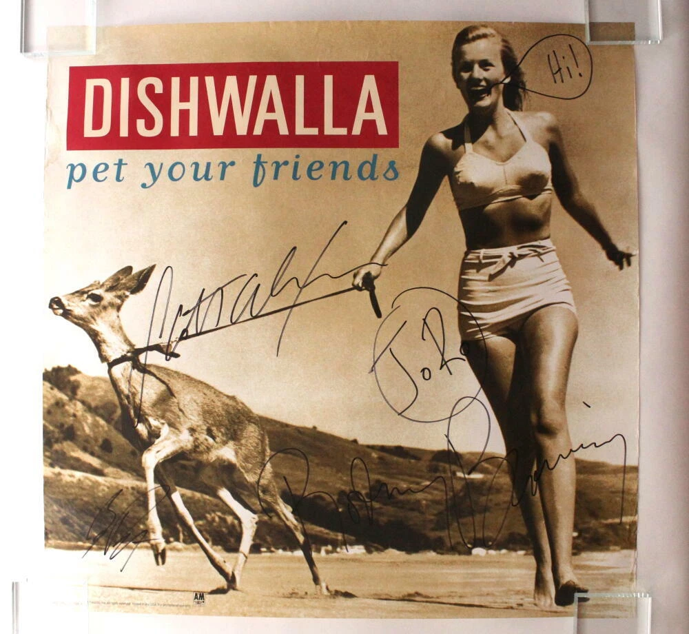 DISHWALLA FULL BAND (X4) SIGNED AUTOGRAPH 24X24 PET YOUR FRIENDS TOUR POSTER