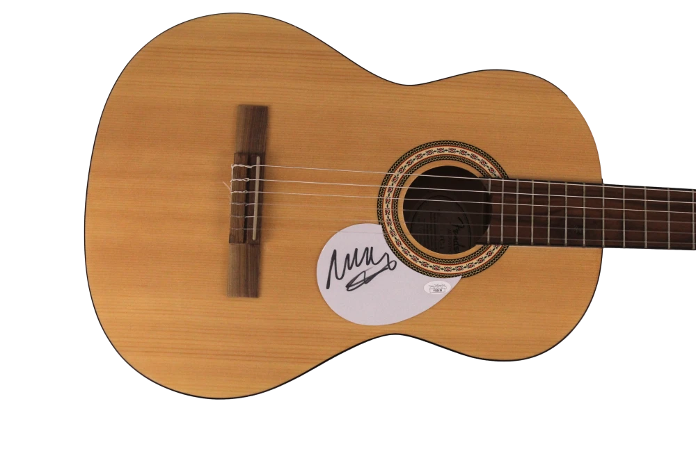 MARCUS MUMFORD SIGNED AUTOGRAPH FULL SIZE FENDER ACOUSTIC GUITAR & SONS W/ JSA