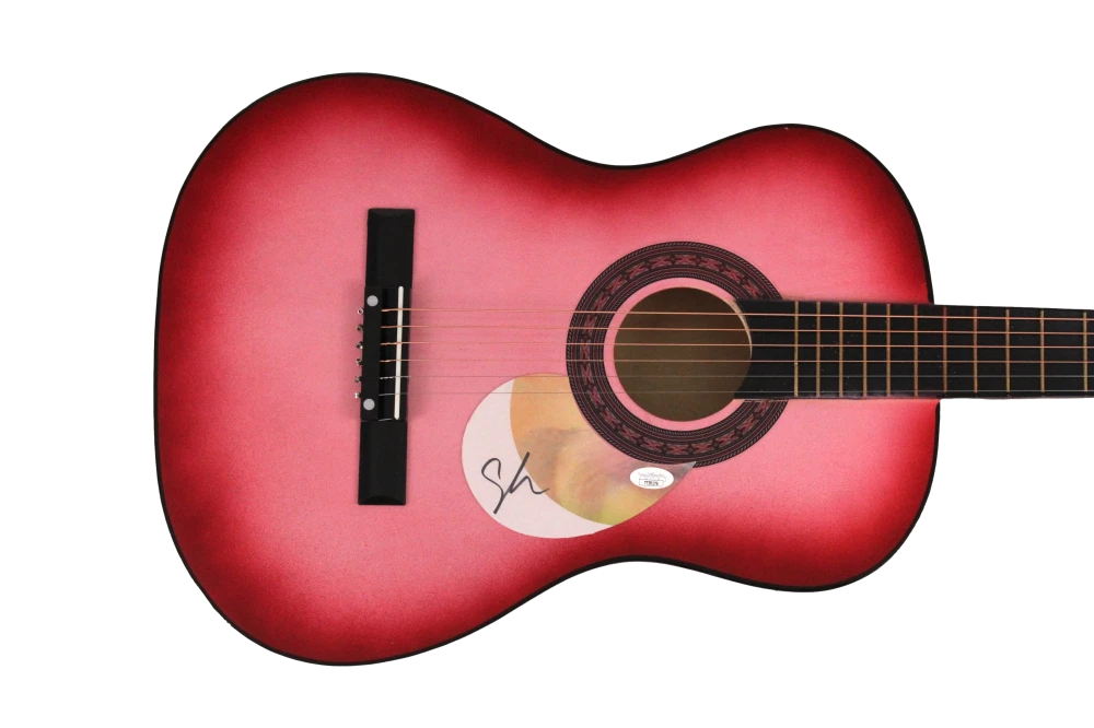 SHAWN MENDES SIGNED AUTOGRAPH FULL SIZE PINK ACOUSTIC GUITAR - ILLUMINATE W/ JSA