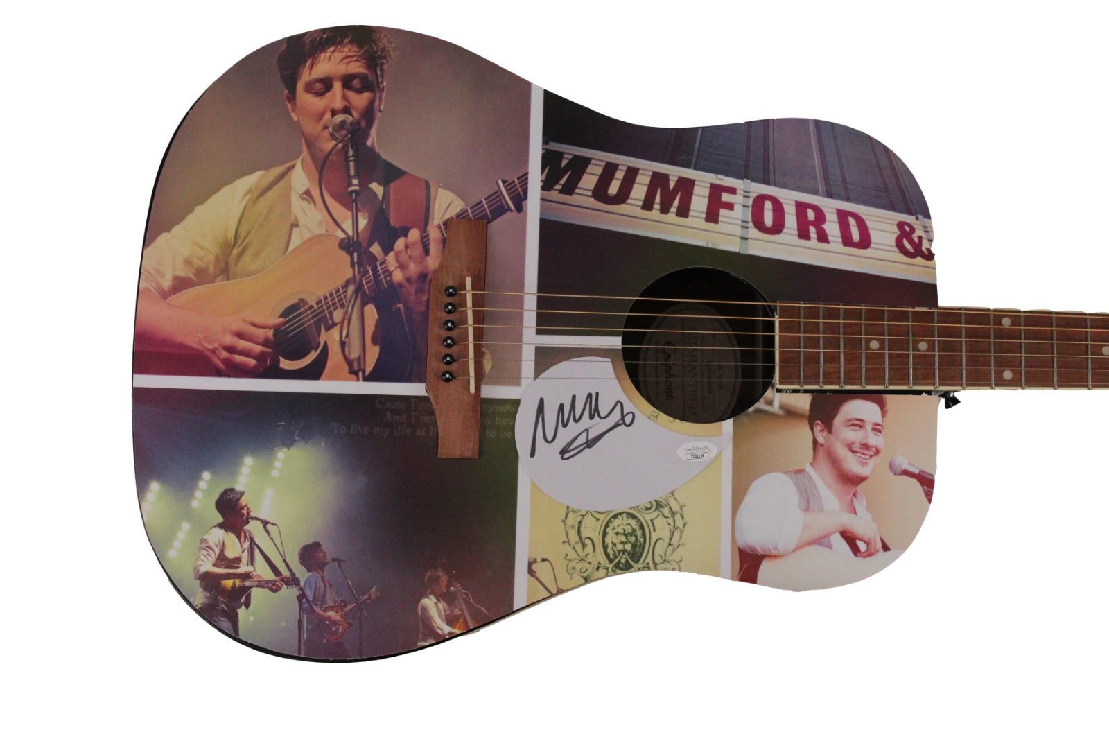 MARCUS MUMFORD & SONS SIGNED AUTOGRAPH CUSTOM GIBSON EPIPHONE GUITAR - BABEL JSA